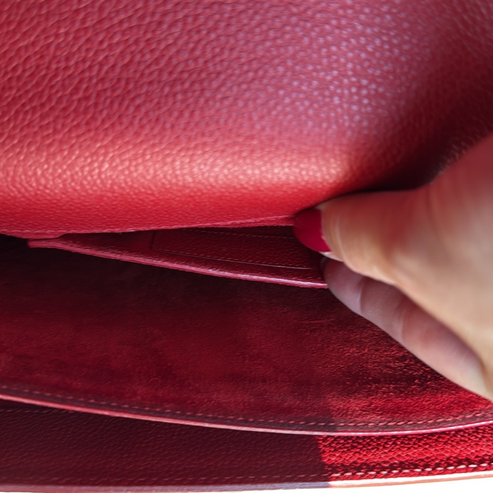 🇫🇷 Saint Laurent Medium Sunset Red Shoulder Bag Like New - Picture 10 of 11